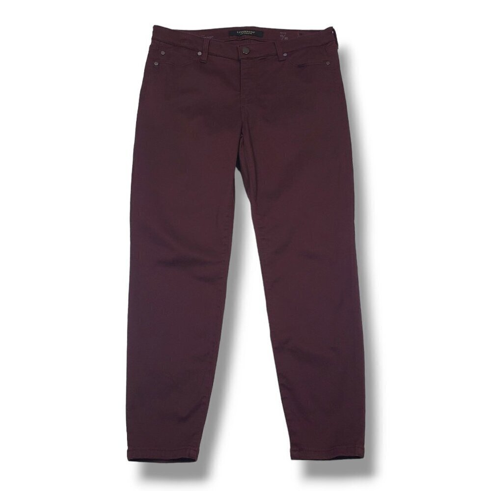 Liverpool Abe Skinny Jeans Womens 10 Petite Red Ankle Mid Rise